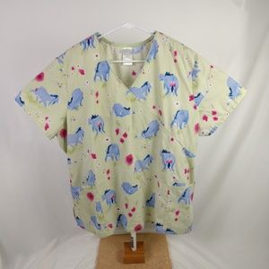 Disney Nurse Scrub Top With Cartoon Characters 192